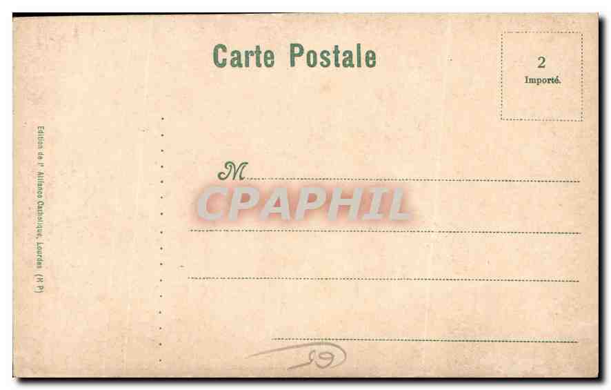 CPA La Grotte et la Basilique de N D de Lourdes  — Verso