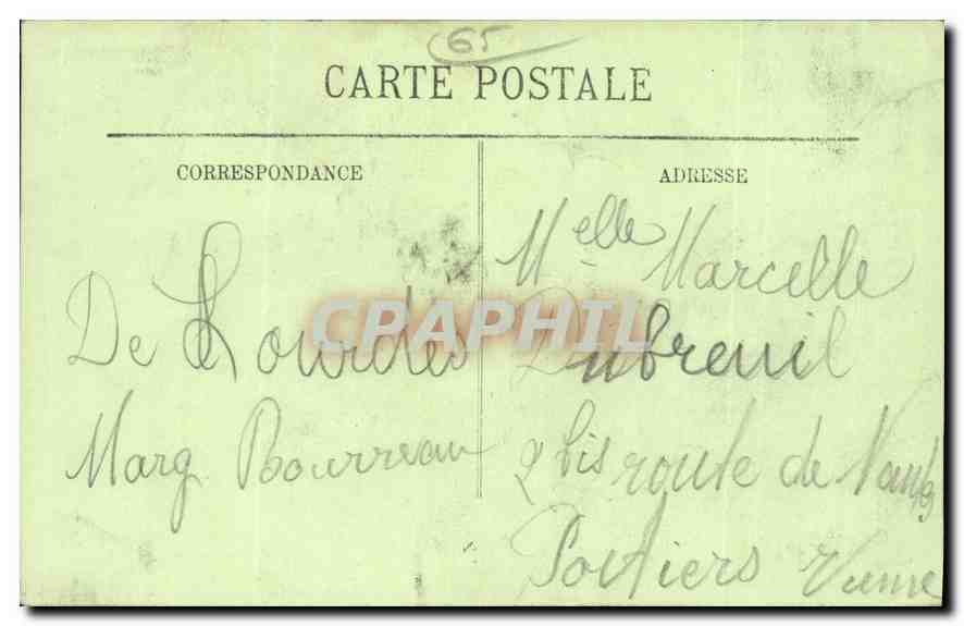 CPA Lourdes Une Femme pieuse essuie la face de Jesus Christ  — Verso