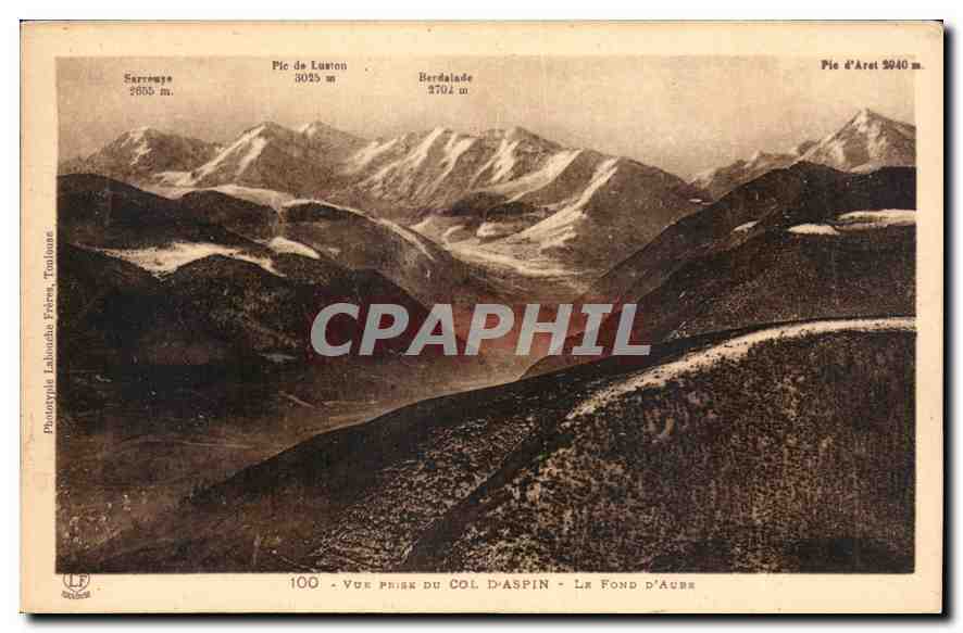 Vue prise du Col d'Aspin — Le Fond d'Aure — Phototypie Labioudo Frères, Toulouse