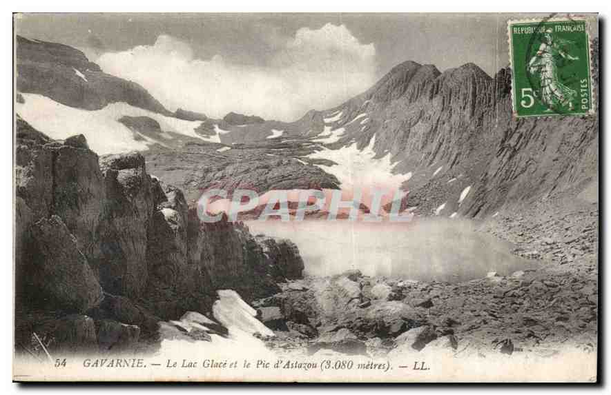 CPA Gavarnie Le Lac Glace et le Pic d'Astazou 