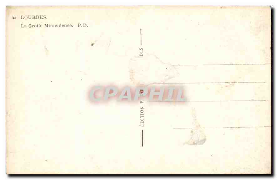 CPA Lourdes La Grotte Miraculeuse  — Verso