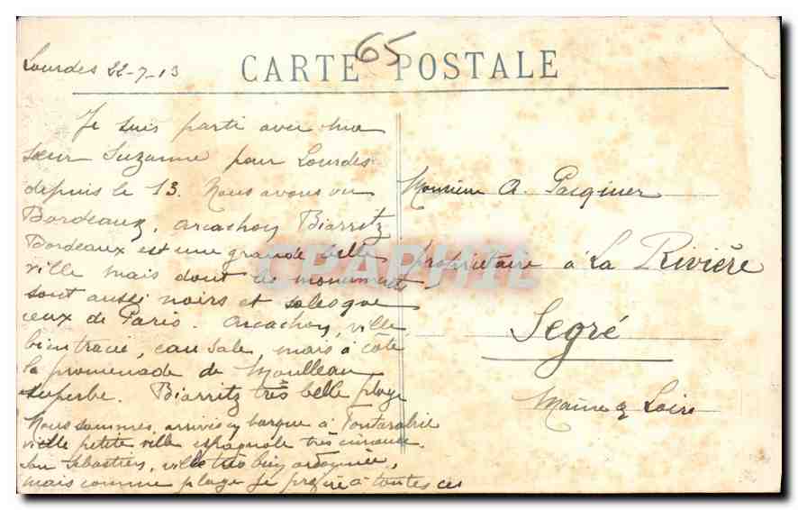 CPA Lourdes VII Station Jesus tombe a terre  — Verso