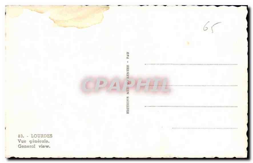 CPA Lourdes Vue generale  — Rückseite