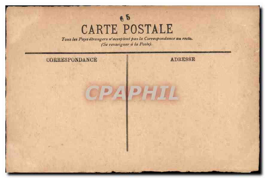 CPA Lourdes Le rocher de Massabielle et le Chateau Fort en 1858  — Verso