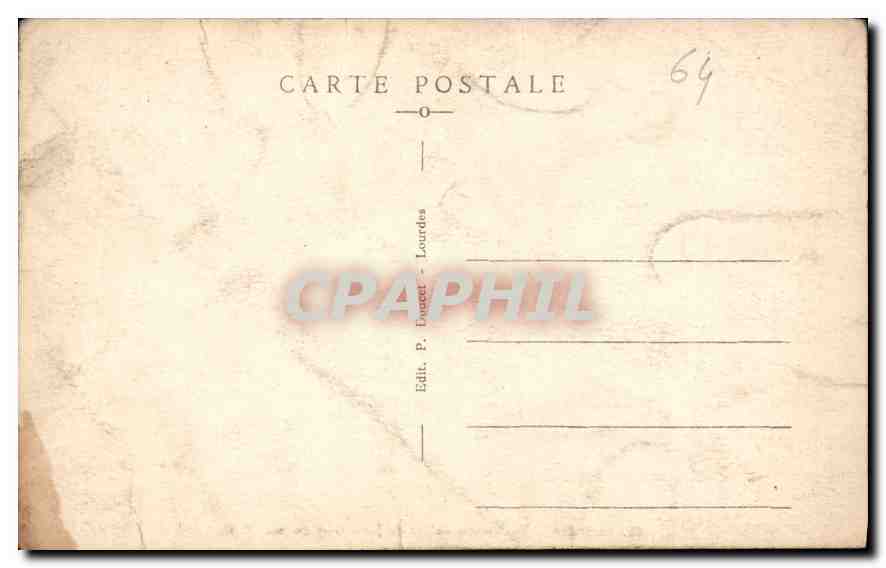 CPA Lourdes Funiculaire du Pic du Jer Gare du bas  — Verso