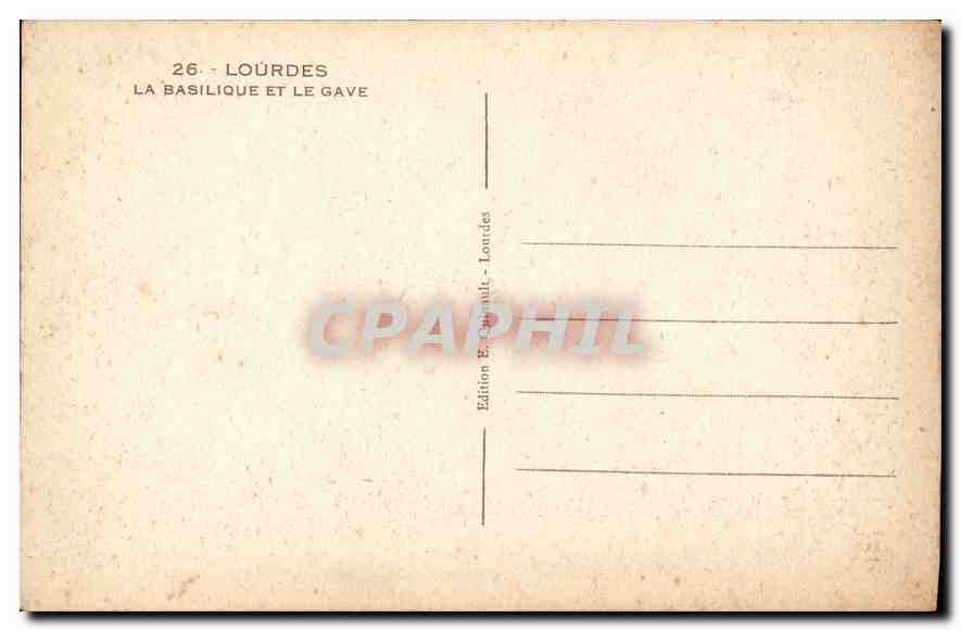 CPA Lourdes La Basilique et le Gave  — Verso