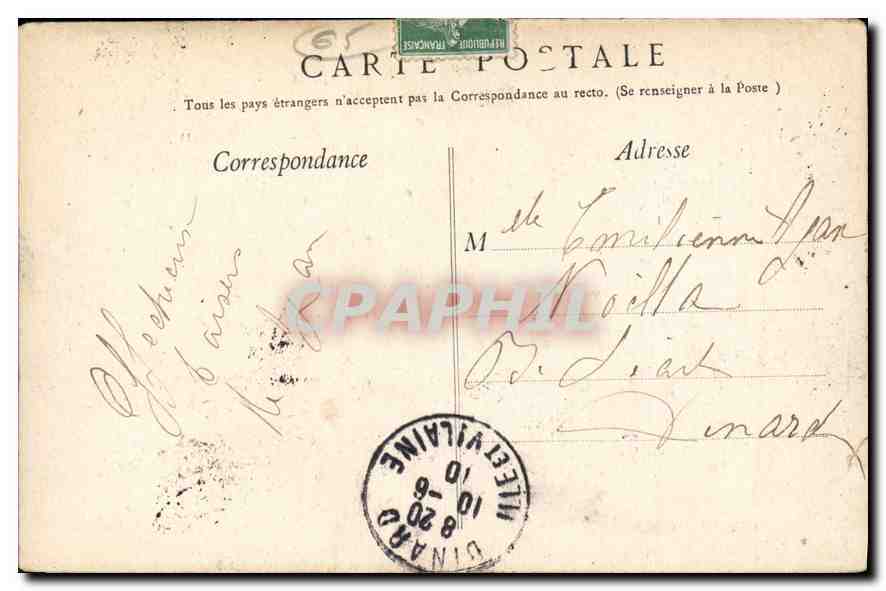 CPA Lourdes Vue plongeante  — Verso