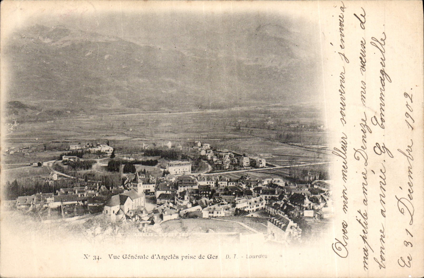 Angelès - Vista general tomada desde Ger - D.T. Lourdes N°34