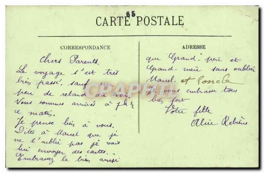 CPA Lourdes Le Chateau Fort  — Verso