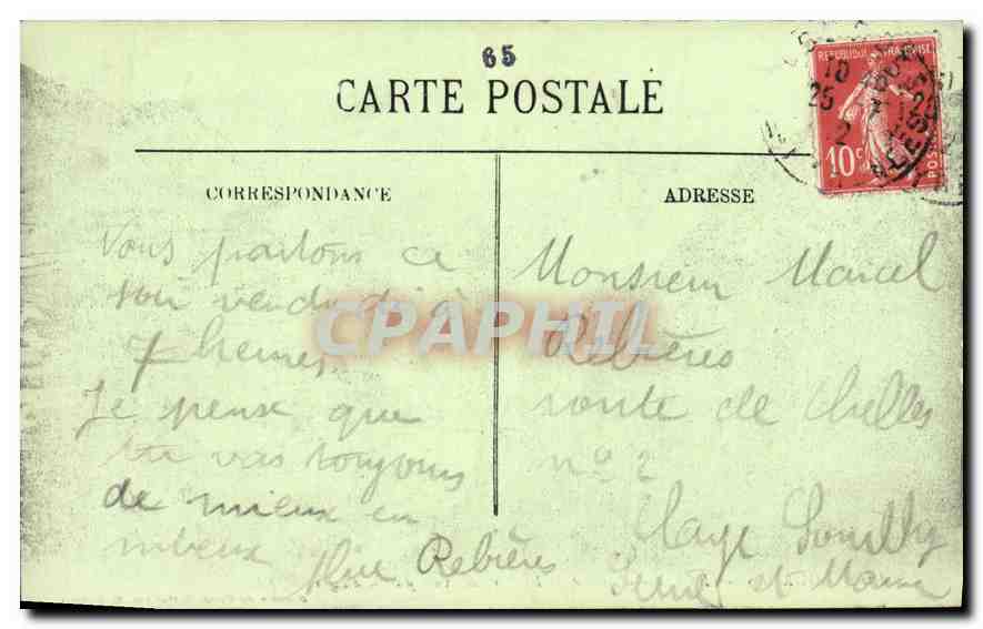 CPA Lourdes La Vallee d'Argeles et les Pyrenees vues du Pic du Jer  — Verso