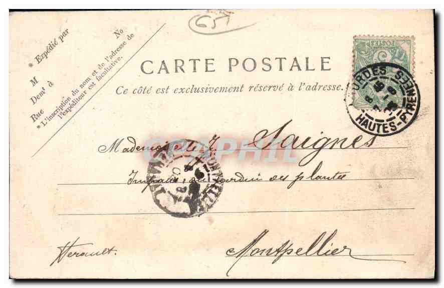 CPA Lourdes Le Fort vue prise du Calvaire  — Verso