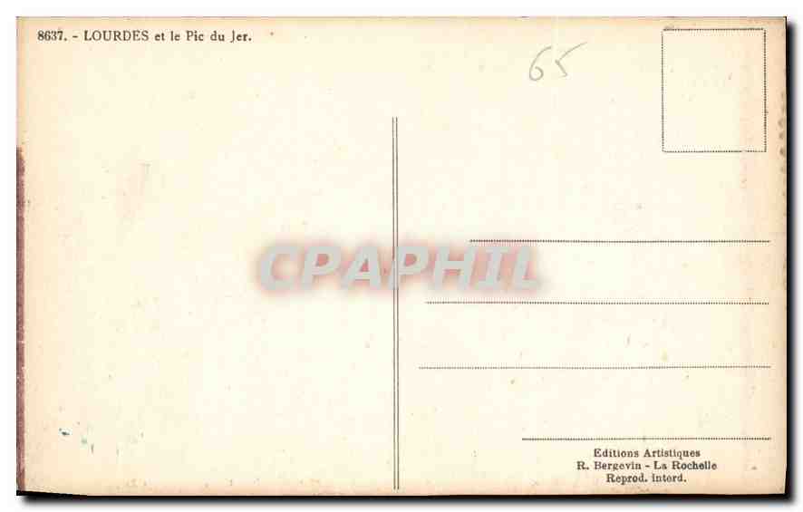 CPA Lourdes et le Pic du Jer  — Rückseite