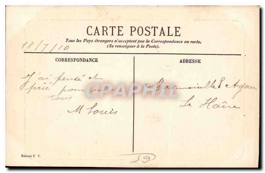 CPA Lourdes Grotte et Basilique  — Verso