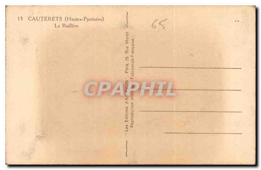 CPA Cauterets Hautes Pyrenees La Raillere  — Rückseite