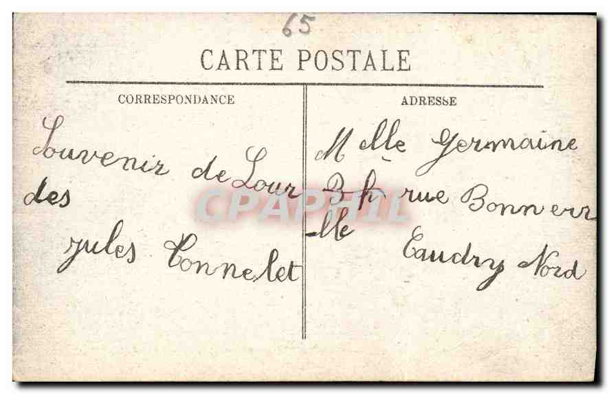 CPA Lourdes Les Chateaux et les Montagnes  — Verso
