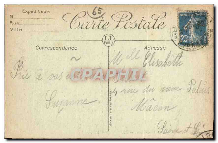CPA Lourdes Le Chateau  — Verso