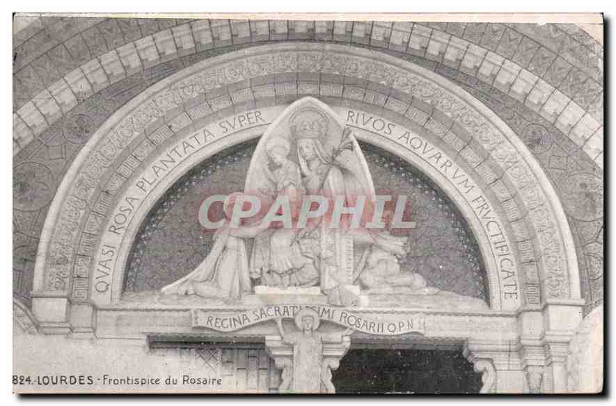 CPA Lourdes Frontispice du Rosaire 