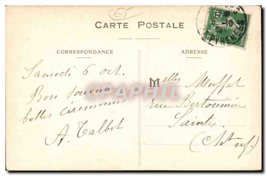 CPA Lourdes Frontispice du Rosaire  — Rückseite