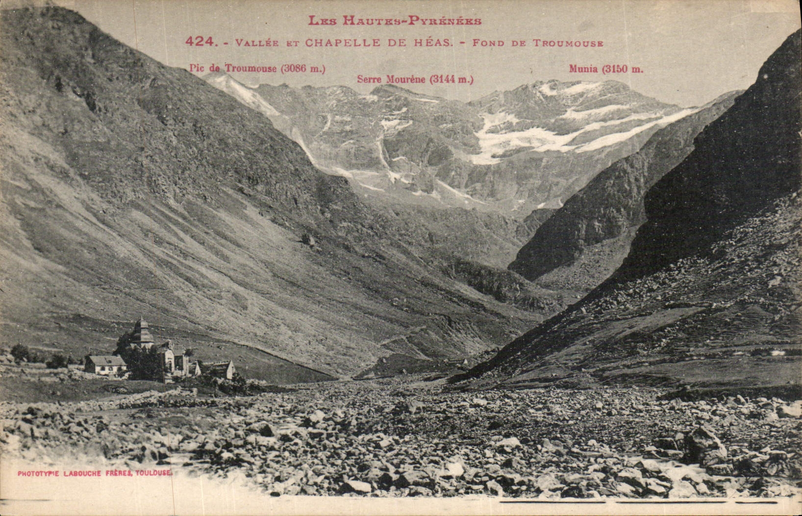 Vallée et Chapelle de Héas — Fond de Troumousse — Les Hautes-Pyrénées — Phototypie Labouche Frères, Toulouse