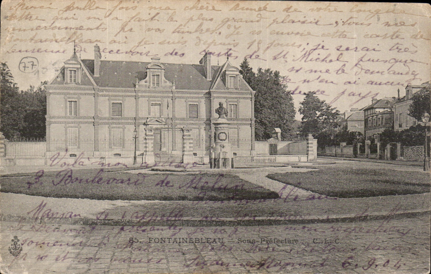 Château de Fontainebleau — Sous-Préfecture — C.L.C. - Anverso
