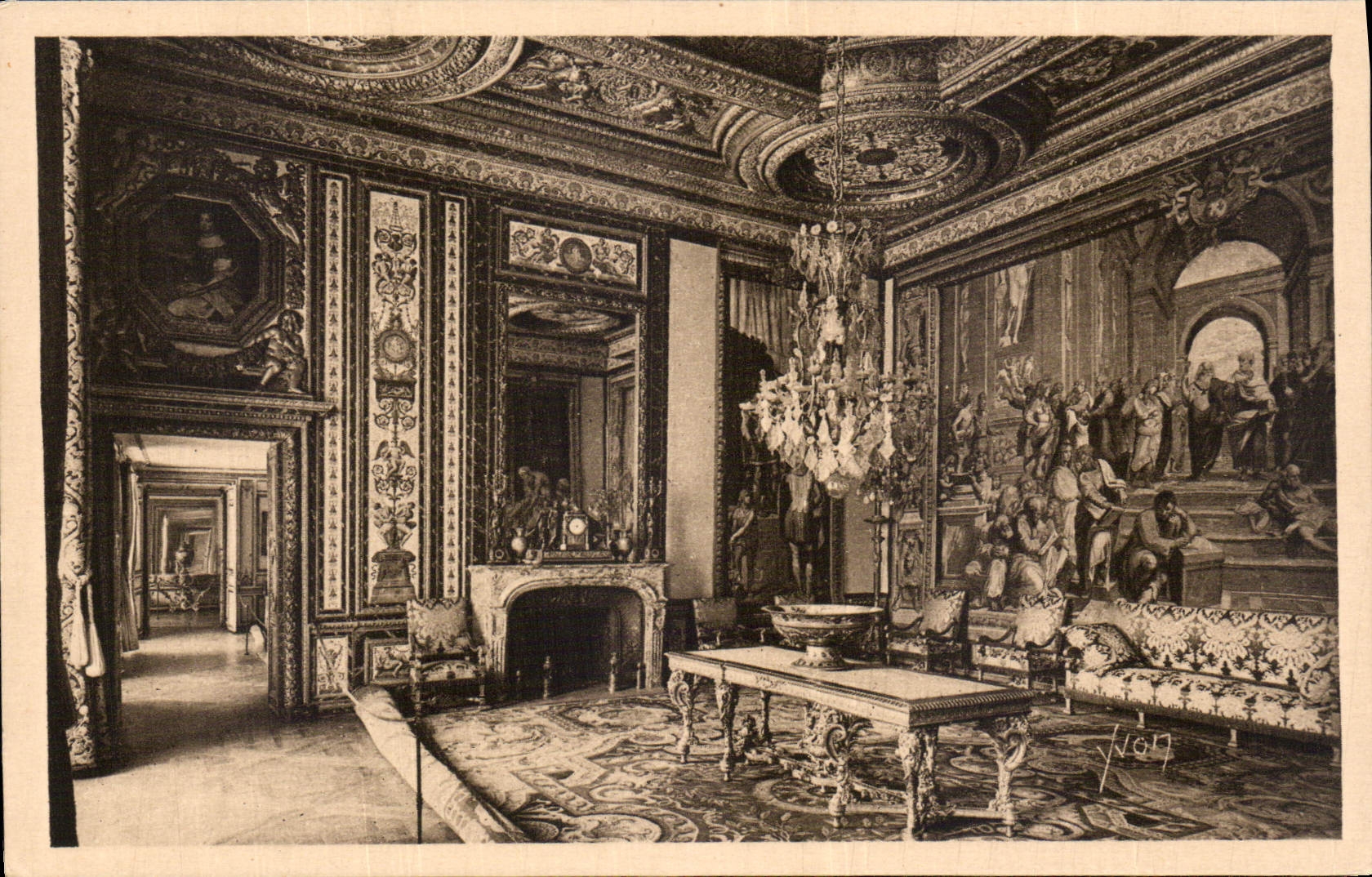 Palais de Fontainebleau — Ancienne Chambre des Reines-Mères — Édition d'AH YVON, France
