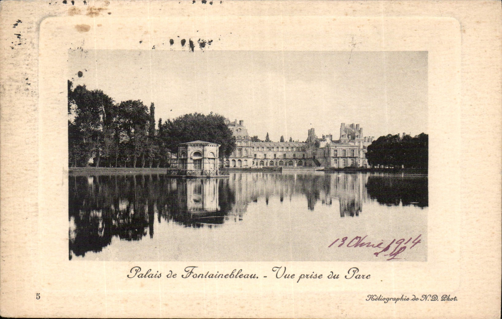 Palast von Fontainebleau — Blick vom Park — Phototypie de N.D. Phot.