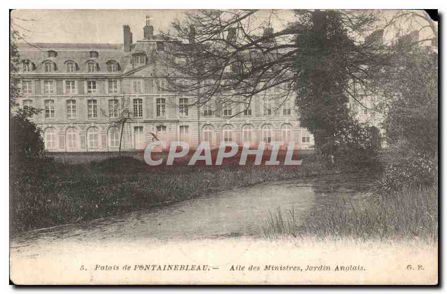 Schloss FONTAINEBLEAU — Flügel der Minister, englischer Garten — G. B.