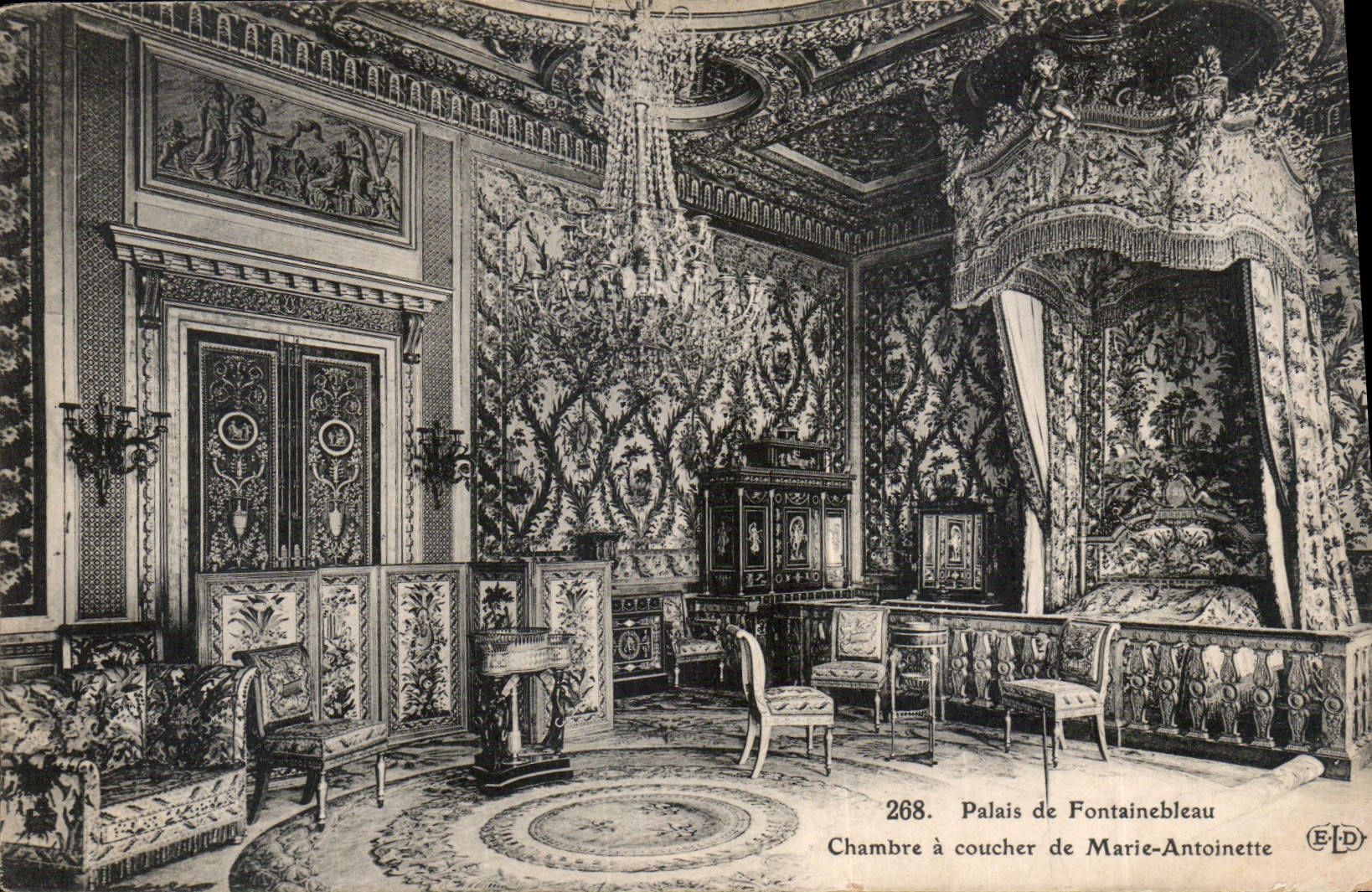 Schlafzimmer von Marie-Antoinette — Schloss Fontainebleau — E.D. n°268