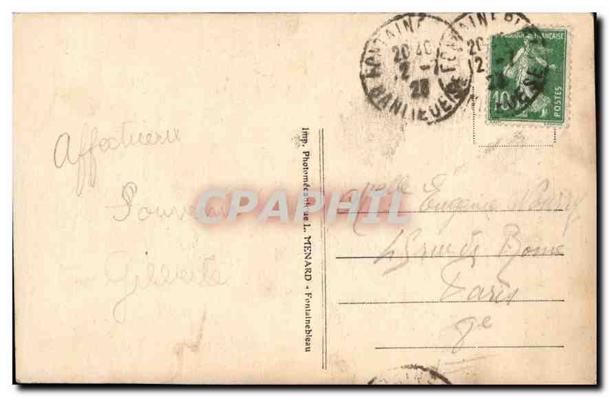 Christine von Schweden und Monaldeschi — Am Schloss Fontainebleau — Künstlerische Sammlung L. M. n°180 — Rückseite