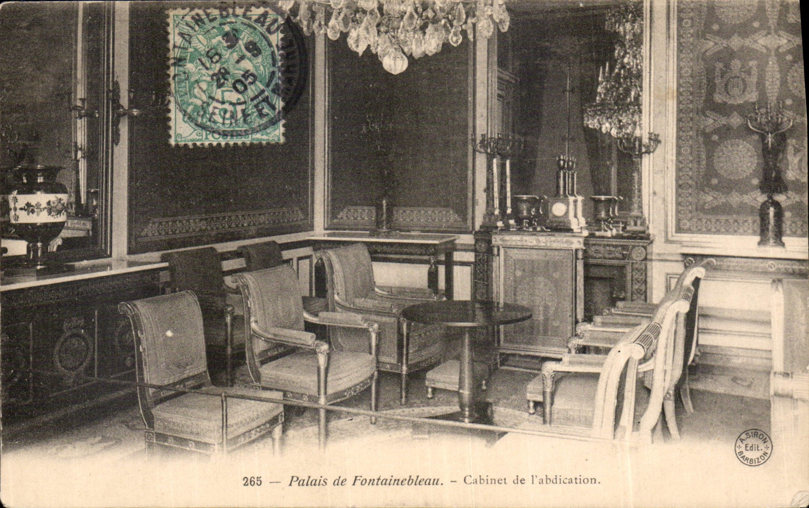 Palais de Fontainebleau — Cabinet de l'abdication — A. SIRON Edit. Bambitch