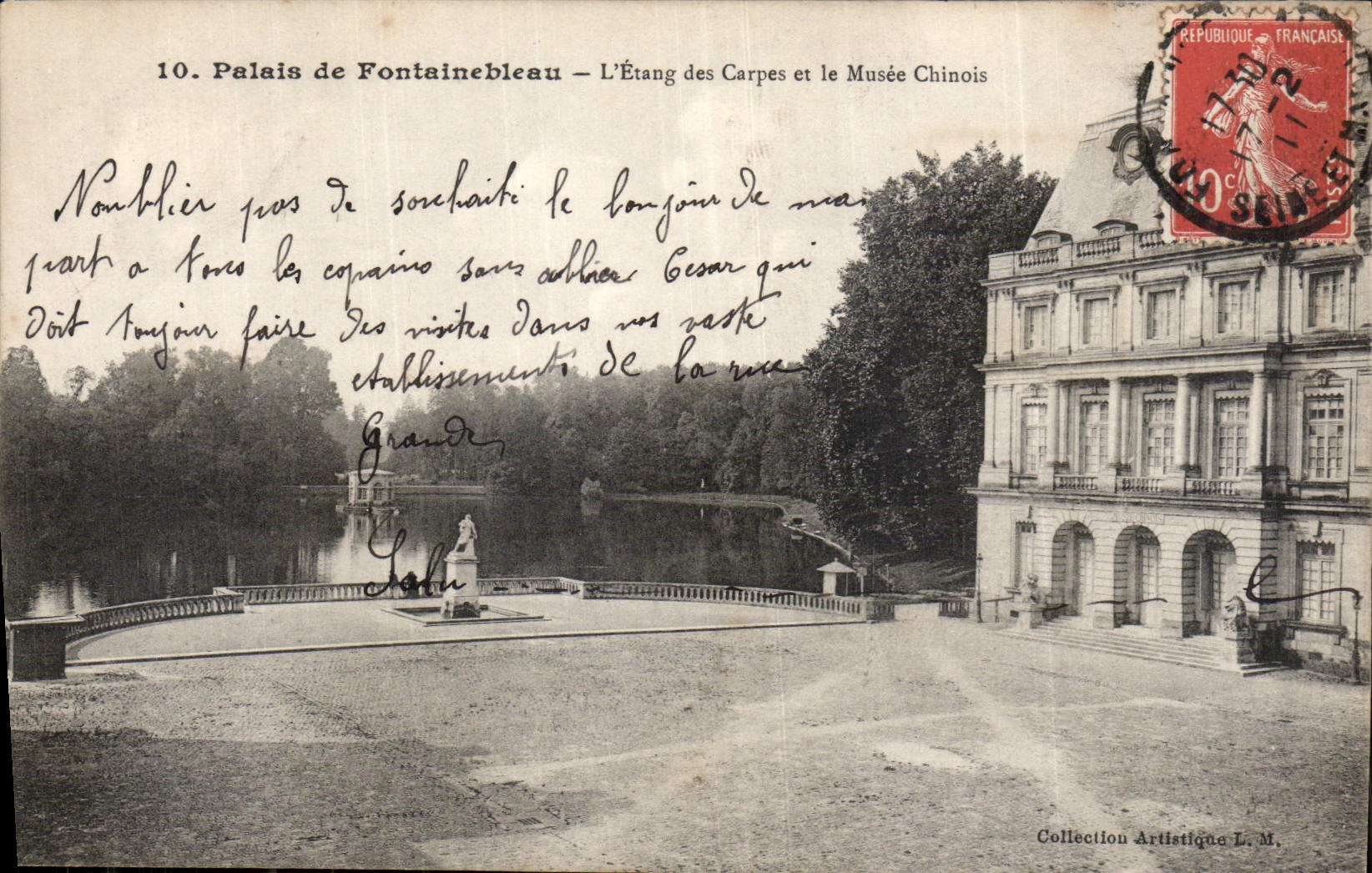 Palais de Fontainebleau — L'Étang des Carpes et le Musée Chinois — Collection Artistique L. M.