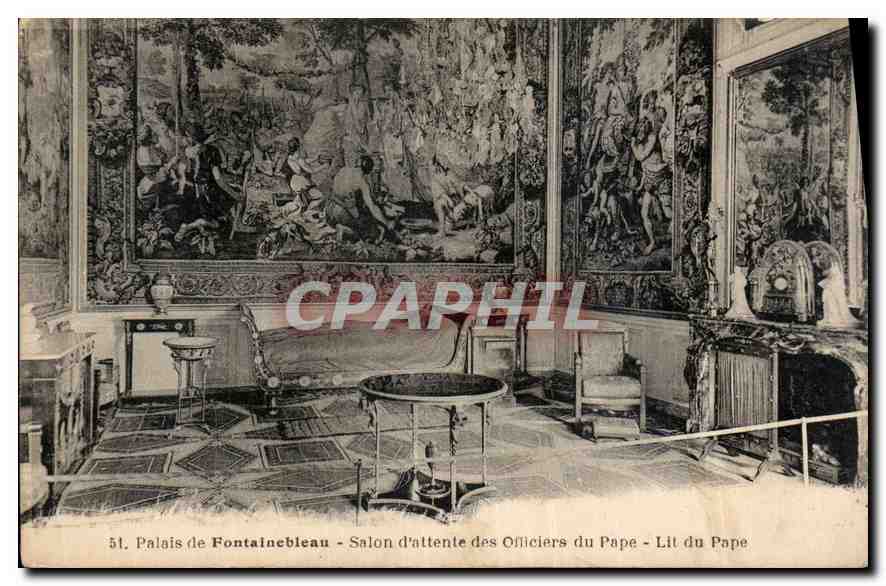 Schloss Fontainebleau - Wartezimmer der päpstlichen Offiziere - Papstbett