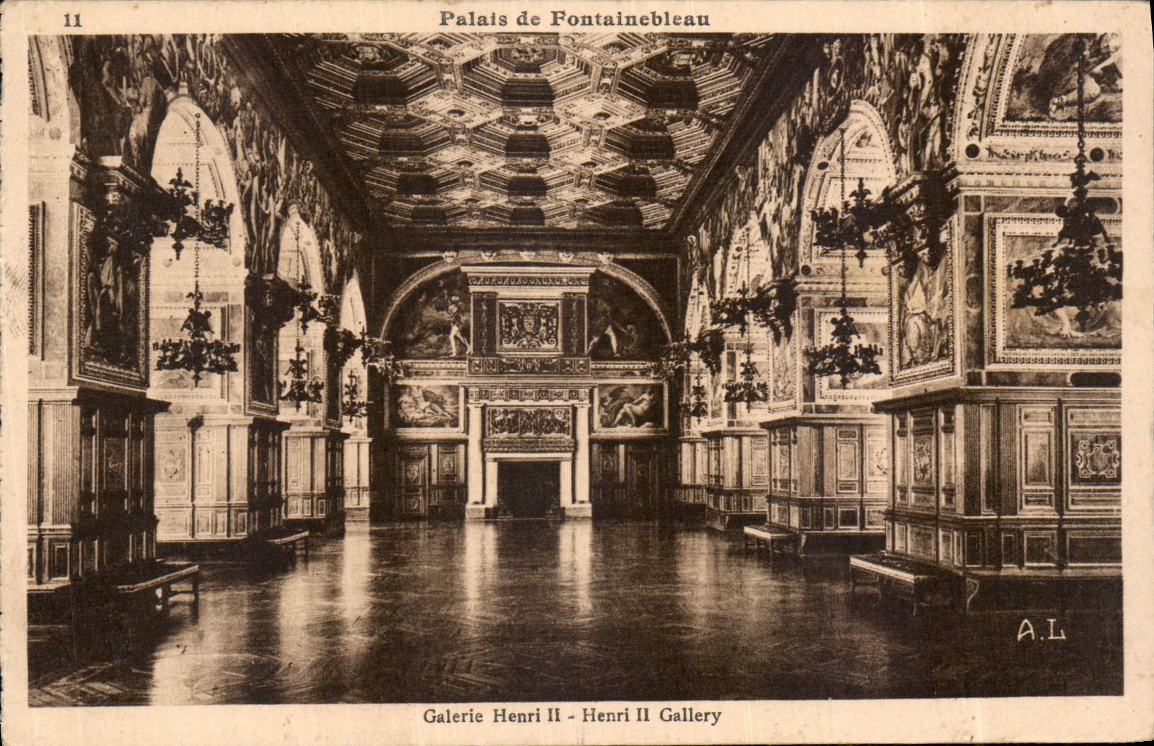 Palace of Fontainebleau — Gallery of Henri II — publisher A.L. n°11