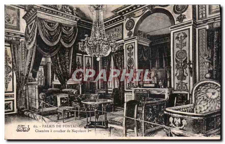 Chambre à coucher de Napoléon Ier — Palais de Fontainebleau — éditeur non identifié, n° 69