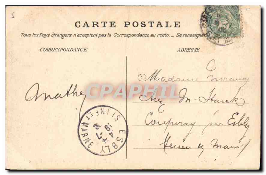 Palais de Fontainebleau — L'Etang des Carpes et Statue d'Ulysse — Éditeur non identifié, n° 52 — Verso