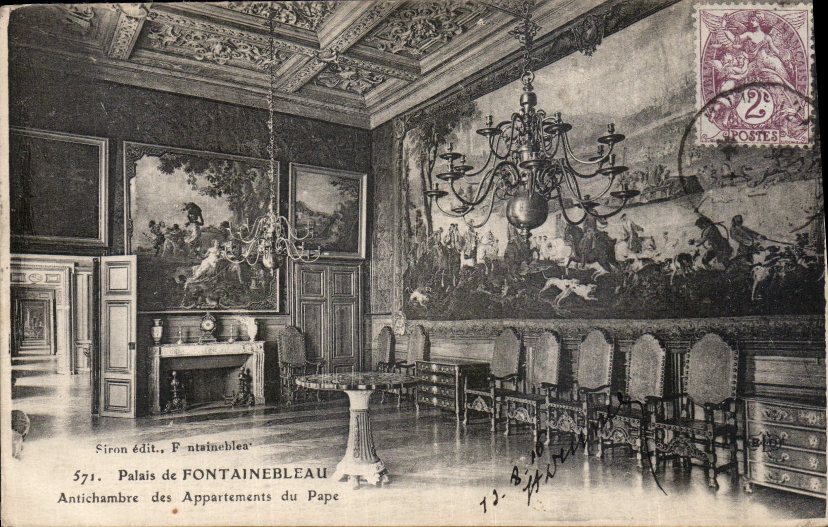 Palais de Fontainebleau — Antichambre des Appartements du Pape — Siron édit. 571