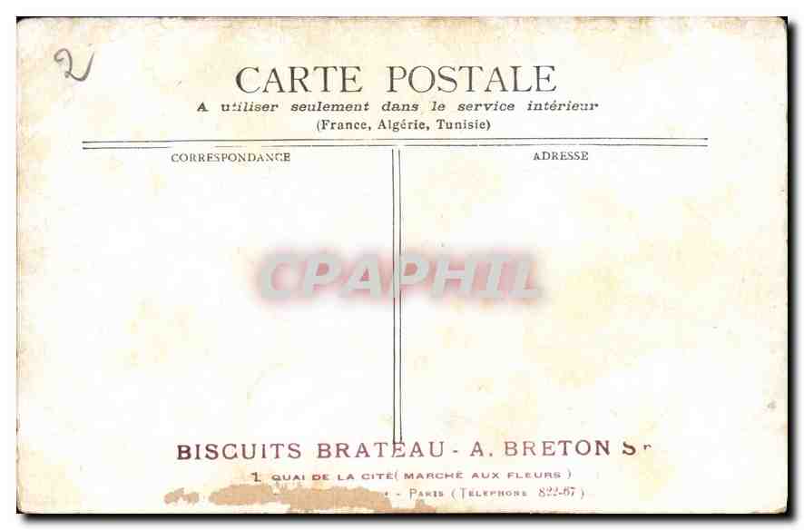 Fontainebleau - Le Parterre — vue du château et du jardin — éditeur Biscuits Brateau, Paris — Reverso