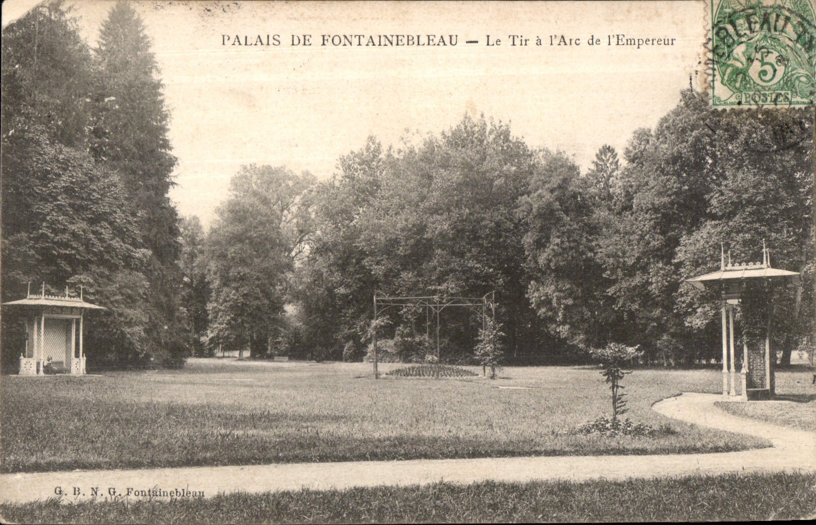 Cartolina d'epoca Palazzo di Fontainebleau Il tiro con l'arco dell'Imperatore