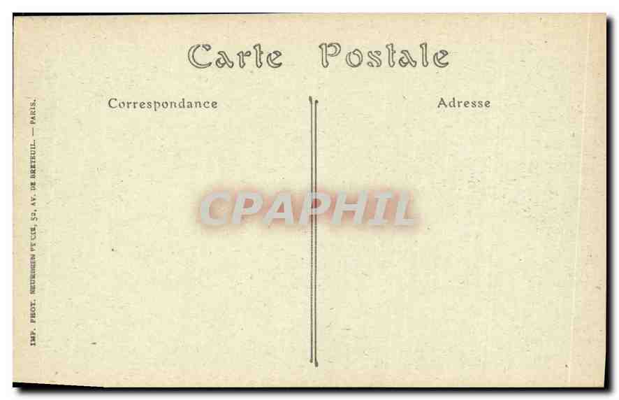 Palazzo di Fontainebleau — L'Étang des Carpes — Imp. Phot. Peçue, Parigi — Verso