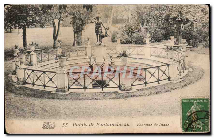 Palais de Fontainebleau — Fontaine de Diane — éditeur non visible, n° 55