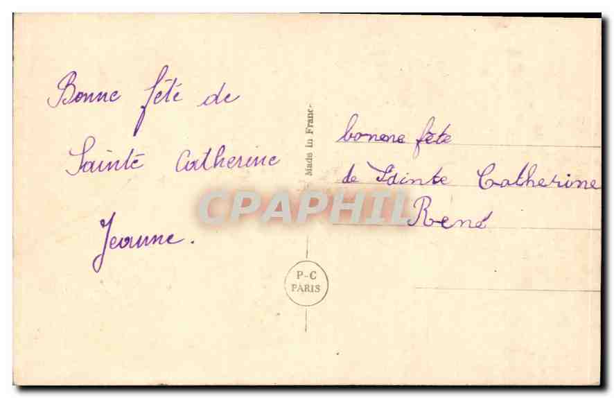 CPA Vive Ste Catherine Femme — Verso
