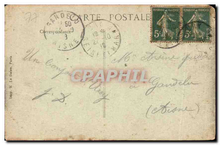Pâre de FONTAINEBLEAU — L'Étang et son Pavillon — Suron édit, Fontainebleau — Reverso
