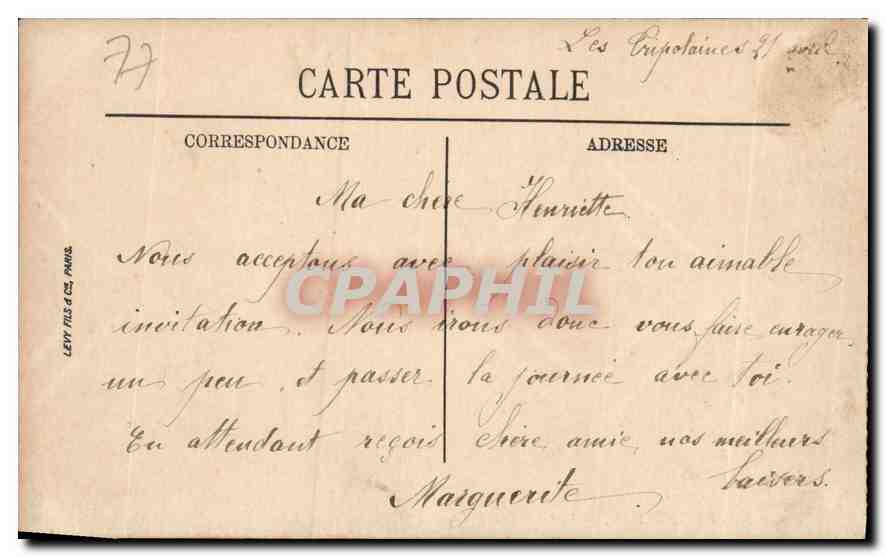 Fontainebleau — Le Château — La Cour des Adieux — LL. — n°292 — Verso