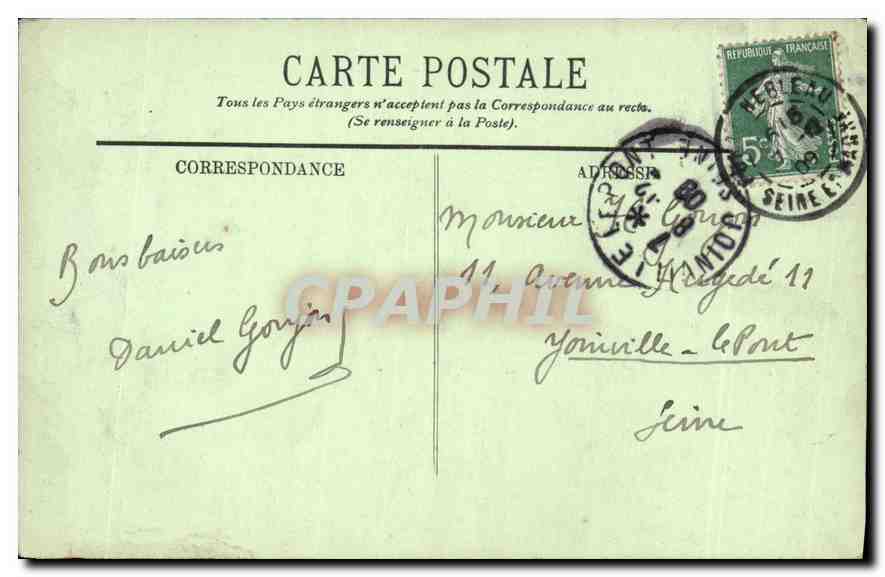 Fontainebleau — Le Château — La Cour des Adieux — LL. — n° 292 — Verso