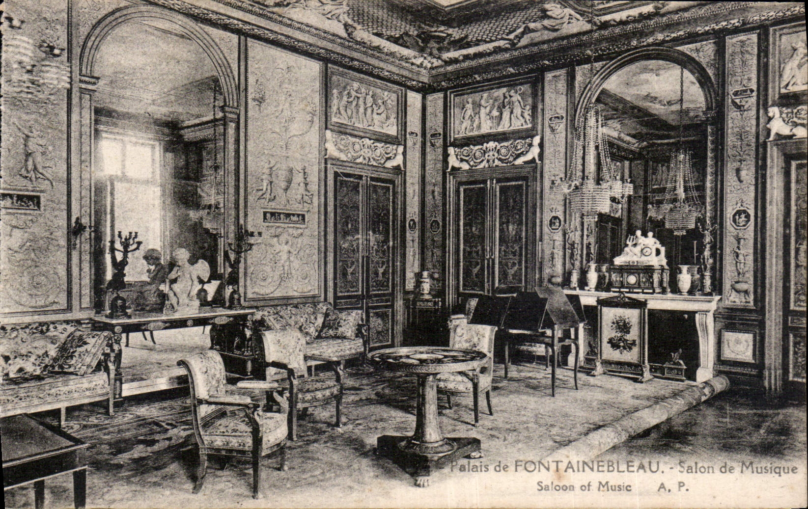 Palais de FONTAINEBLEAU — Salon de Musique — A. P.
