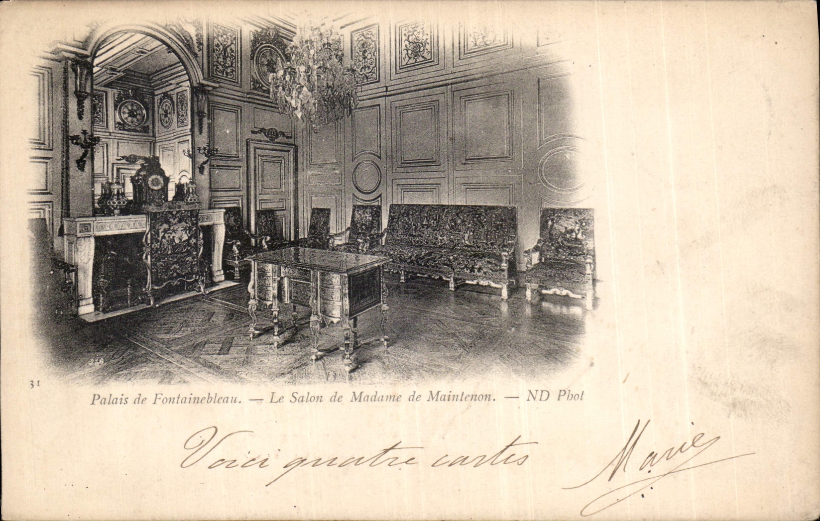 Palast von Fontainebleau — Salon der Madame de Maintenon — ND Pbot