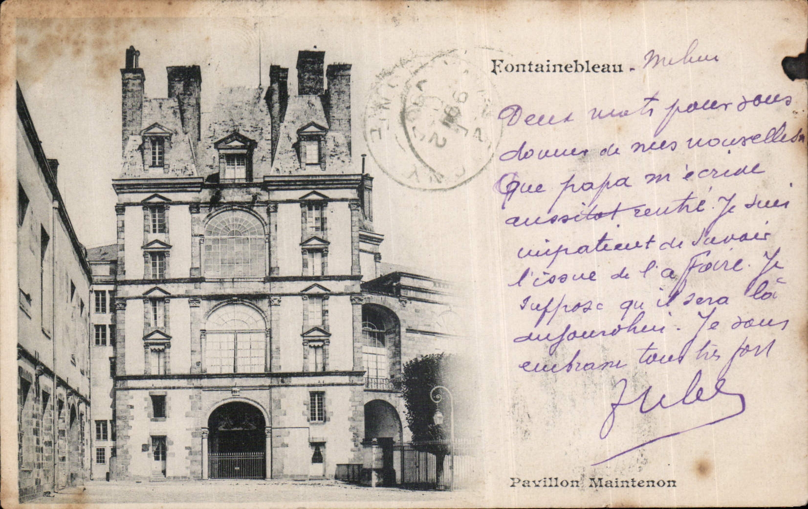 Pavillon Maintenon — Fontainebleau — Éditeur non identifié