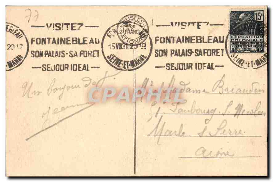 Palais de Fontainebleau — Appartements du Pape — Salon de Réception — éditeur A.L. n°15 — Verso