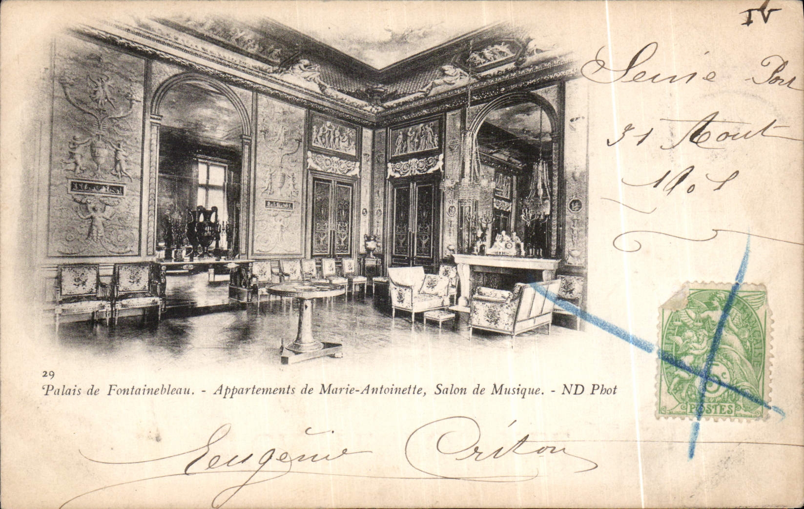 Palais de Fontainebleau — Appartements de Marie-Antoinette, Salon de Musique — ND Phot