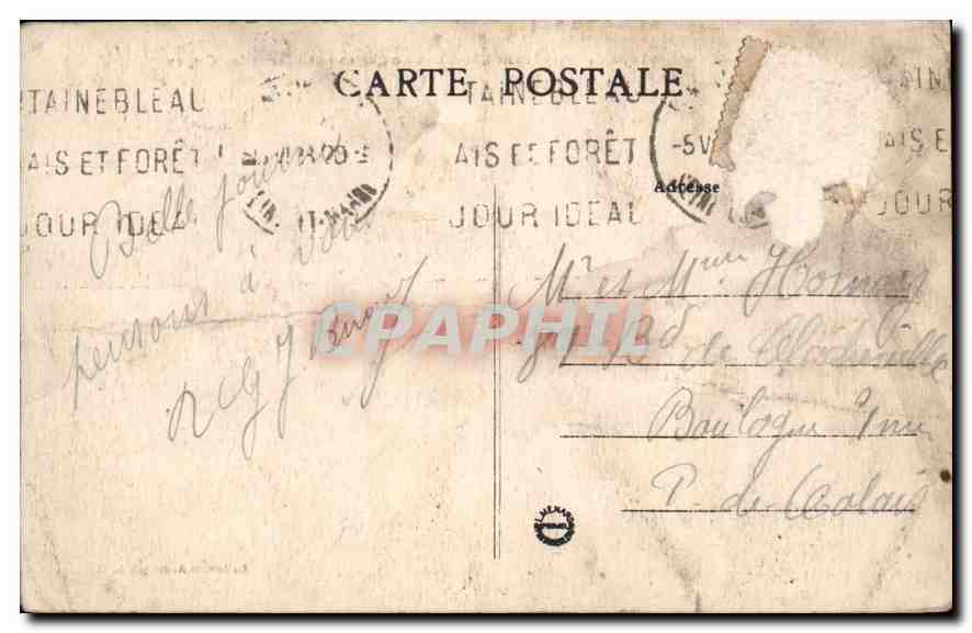 Palast von Fontainebleau — Das Schloss und der Karpfenteich — Verlag Jour Ideal, Nr. 8 — Rückseite